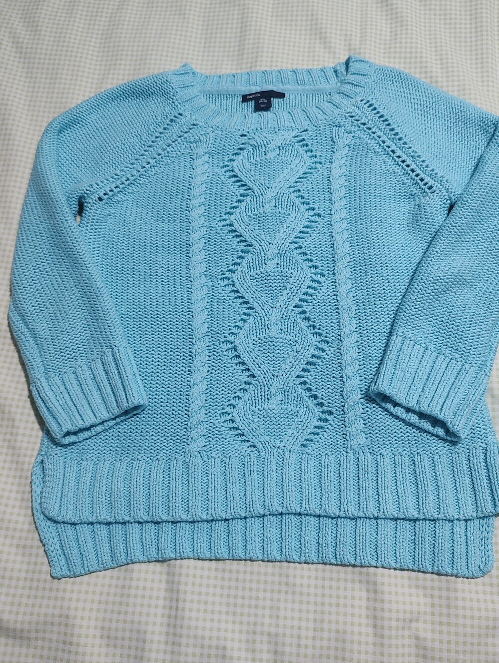 GAP Sky Blue Cable Knit Crew Sweater